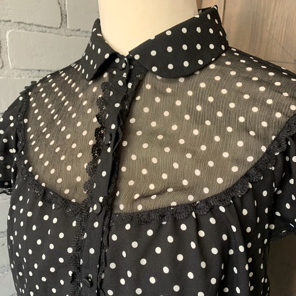 Loft Polka Dot Button Down Top - Picture 2 of 6